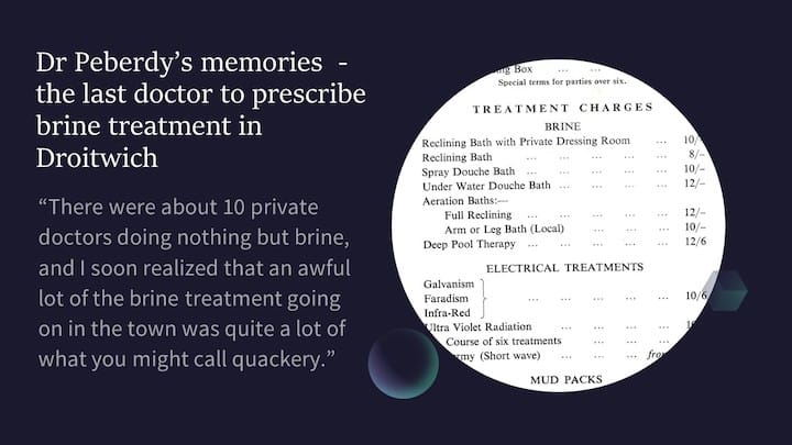 Dr Roger Peberdy prescribed brine treatment to patients in the 1960s
